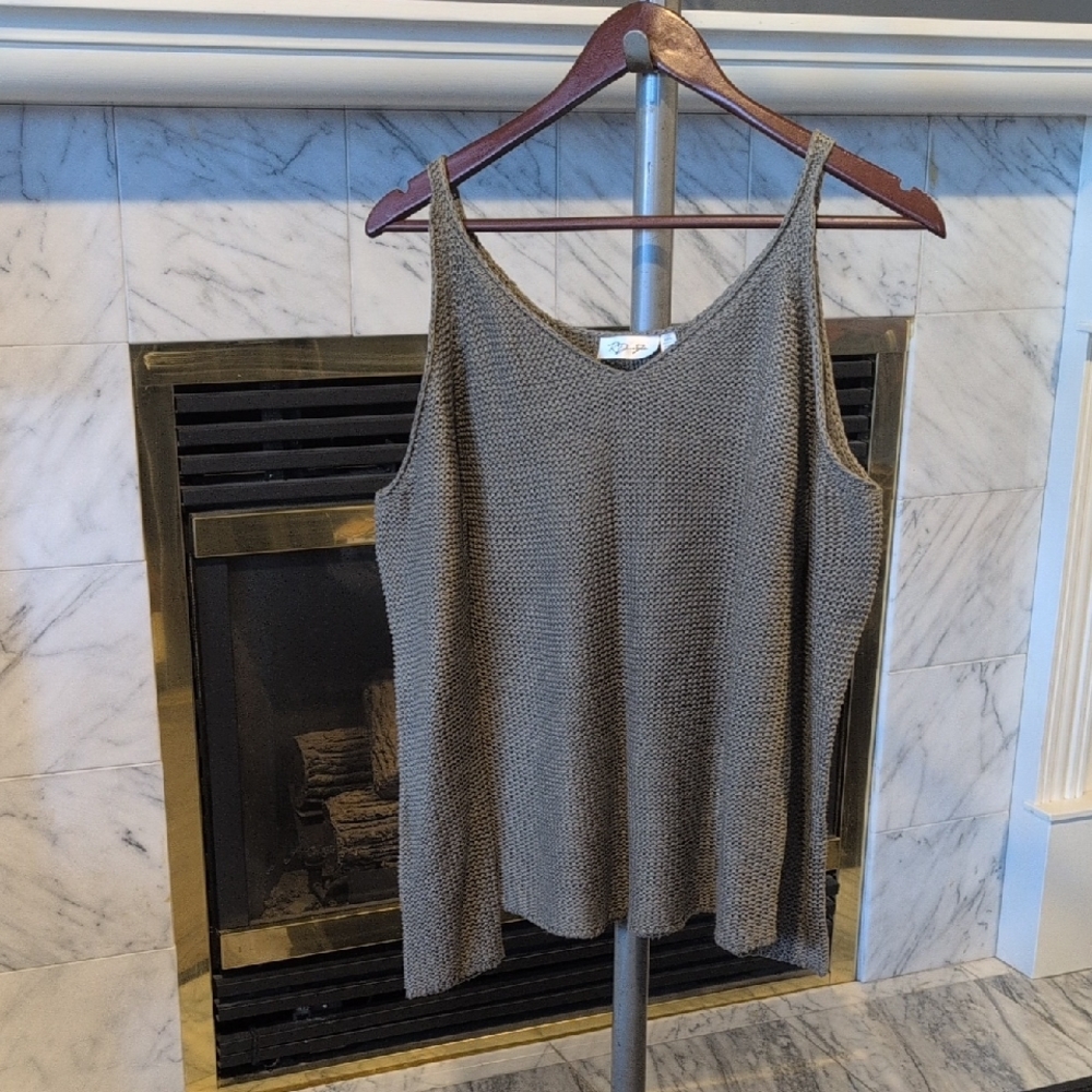 RD Style Olive Green Cold Shoulder Knit Sweater Long Sleeve Size Med